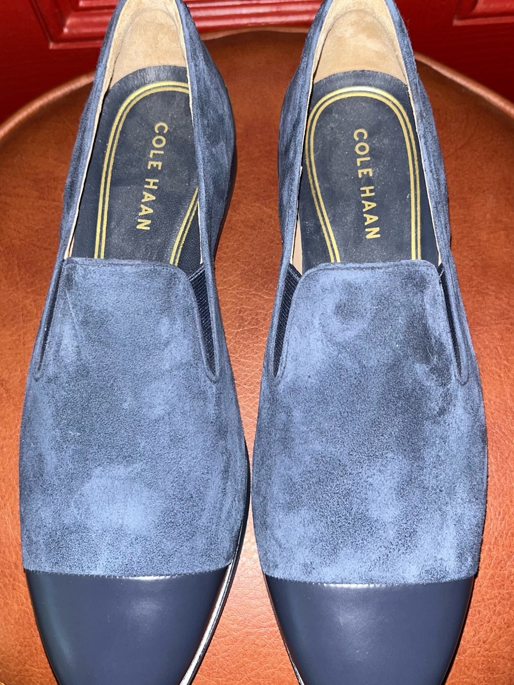 Cole Haan Grand Ambition Women's 7.5 B Blue Suede Leather Cap Toe Loafers - Picture 3 of 6